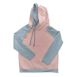 Regenbogen Double Hoodie Peach & Gray Women's Size Large Comfy